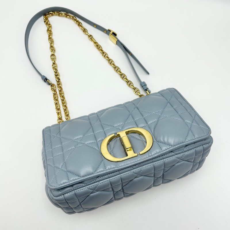 DIOR 藍金Caro中號肩背斜背包25*15*8.5 98新配件塵袋-5