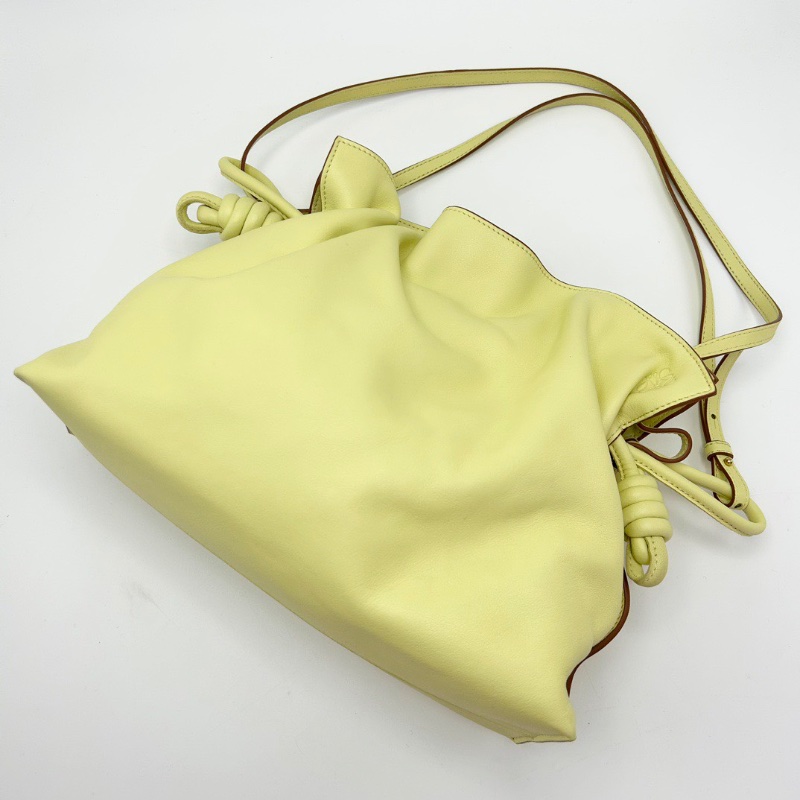 LOEWE 黃色Flamenco肩背斜背福袋包29.5*23*9 98新配件塵袋-3
