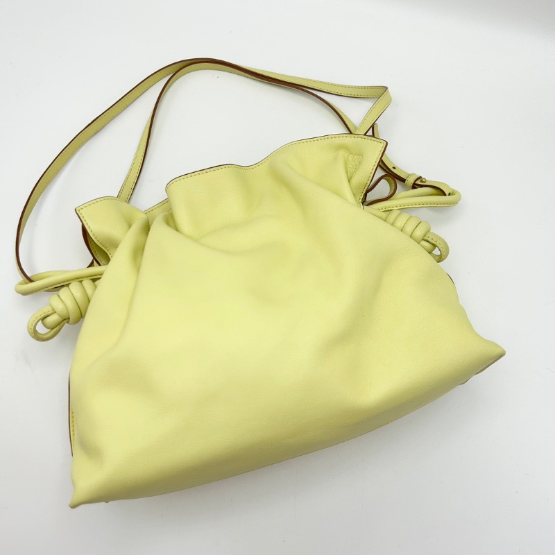 LOEWE 黃色Flamenco肩背斜背福袋包29.5*23*9 98新配件塵袋-5