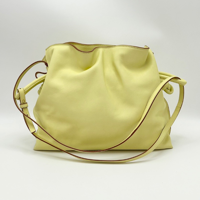 LOEWE 黃色Flamenco肩背斜背福袋包29.5*23*9 98新配件塵袋-6