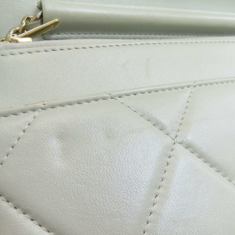 香奈兒鏈條肩背包，絎縫，金色五金，羊皮，女士-12