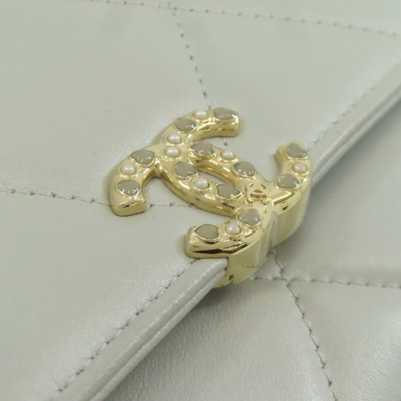 香奈兒鏈條肩背包，絎縫，金色五金，羊皮，女士-14