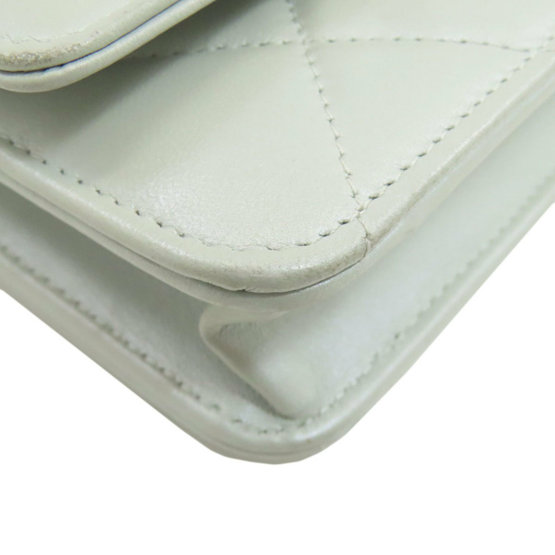 香奈兒鏈條肩背包，絎縫，金色五金，羊皮，女士-15