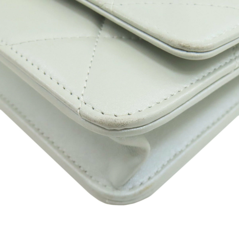 香奈兒鏈條肩背包，絎縫，金色五金，羊皮，女士-16