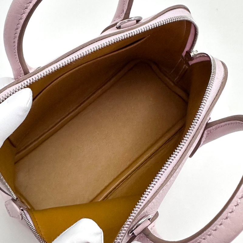 HERMES 夢幻紫銀扣保齡球 mini手提肩背斜背包19*14*7.5 99新配件盒子塵袋-2