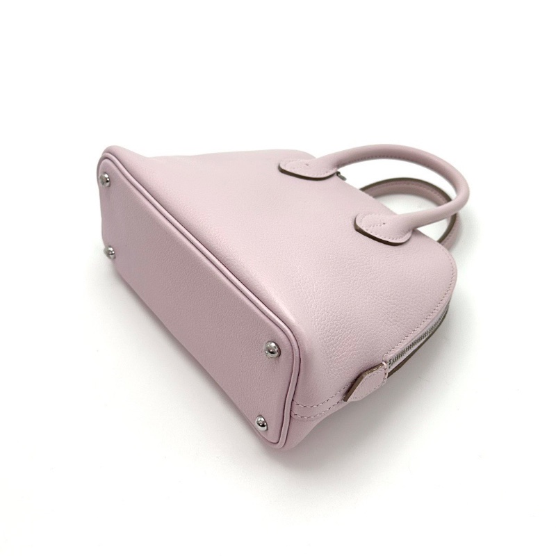 HERMES 夢幻紫銀扣保齡球 mini手提肩背斜背包19*14*7.5 99新配件盒子塵袋-5