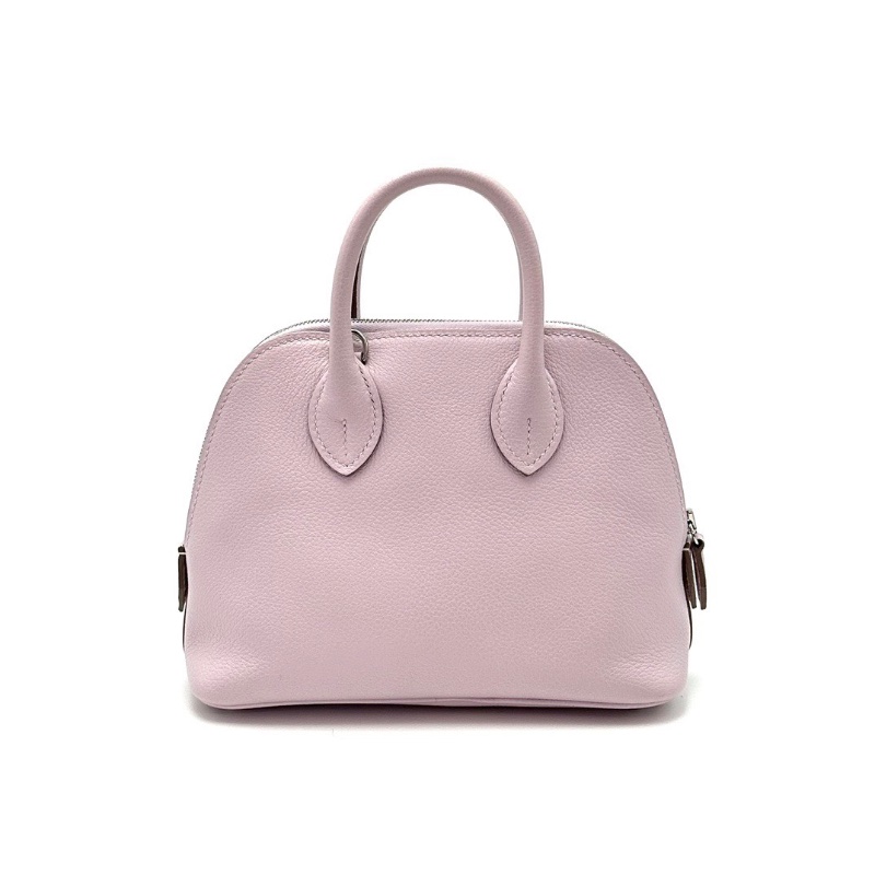 HERMES 夢幻紫銀扣保齡球 mini手提肩背斜背包19*14*7.5 99新配件盒子塵袋-6