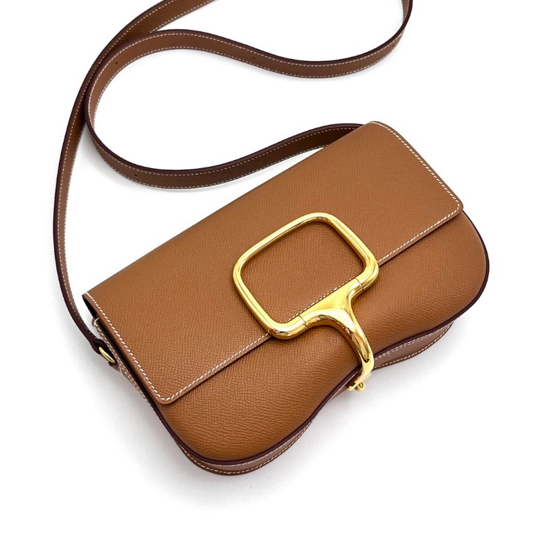 HERMES金棕金肩背斜背屁股包22*14*6 99新配件塵袋-3