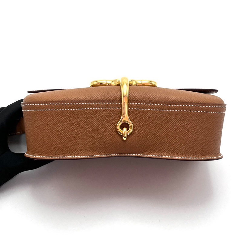 HERMES金棕金肩背斜背屁股包22*14*6 99新配件塵袋-4