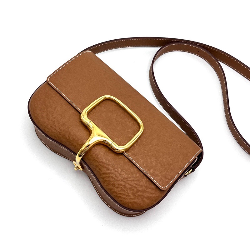 HERMES金棕金肩背斜背屁股包22*14*6 99新配件塵袋-5