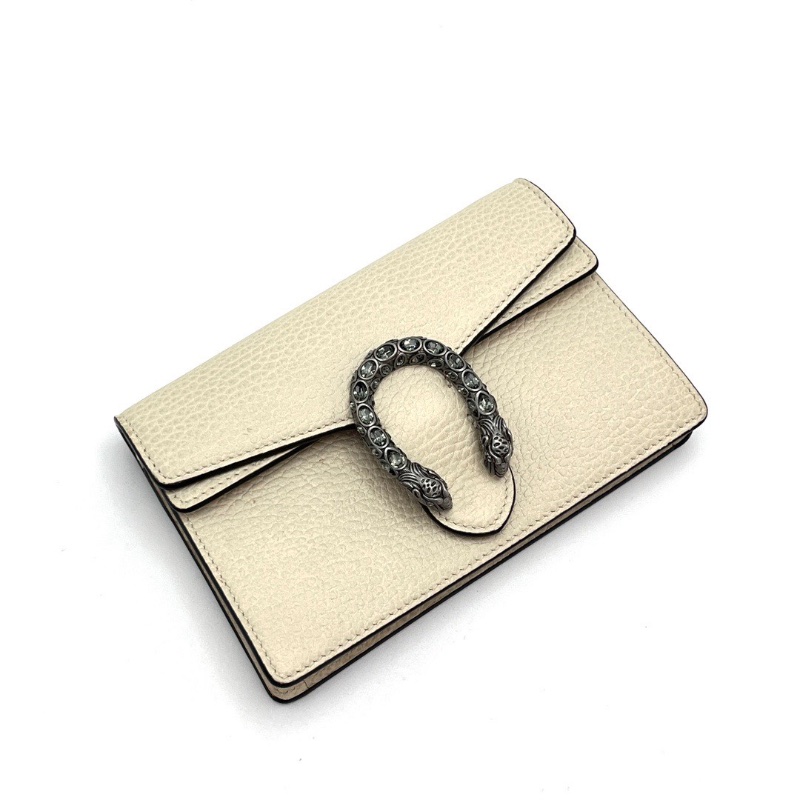 GUCCI 酒神mini白色全皮 鑽扣肩背斜背包16*10*3.5 98新配件盒子塵袋-3