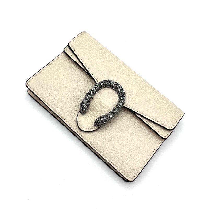 GUCCI 酒神mini白色全皮 鑽扣肩背斜背包16*10*3.5 98新配件盒子塵袋-5