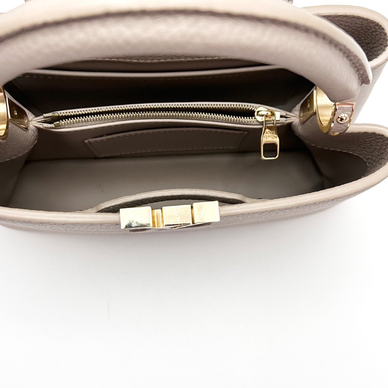 LV 大象灰金扣CapucinesBB 手提肩背斜背包芯片款27*18*9 99新配件塵袋-2