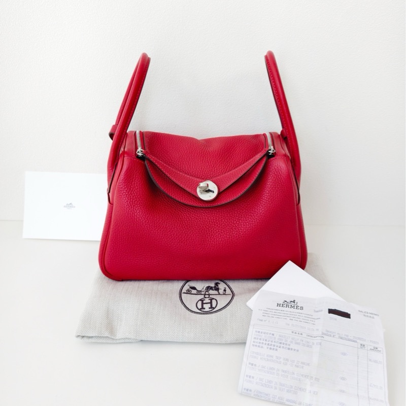Hermes 愛馬仕 lindy 26 紅色 C刻-0