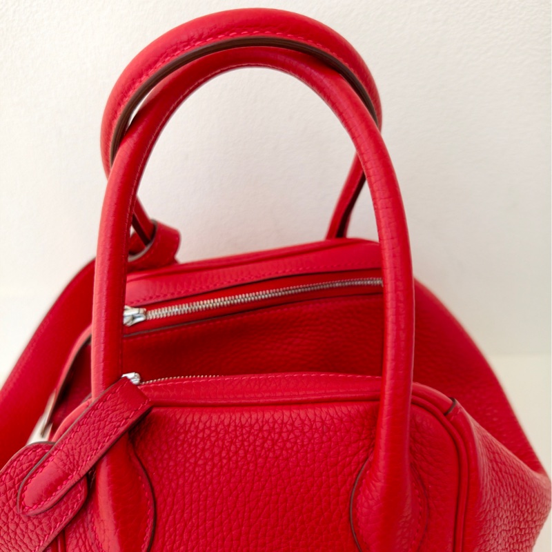 Hermes 愛馬仕 lindy 26 紅色 C刻-12