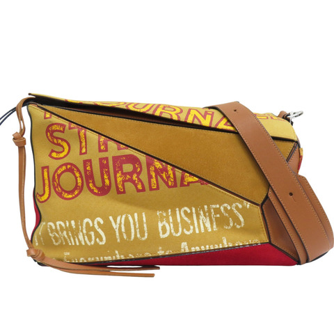 卡其色 帆布 Puzzle XL 肩背包【LOEWE 羅威】