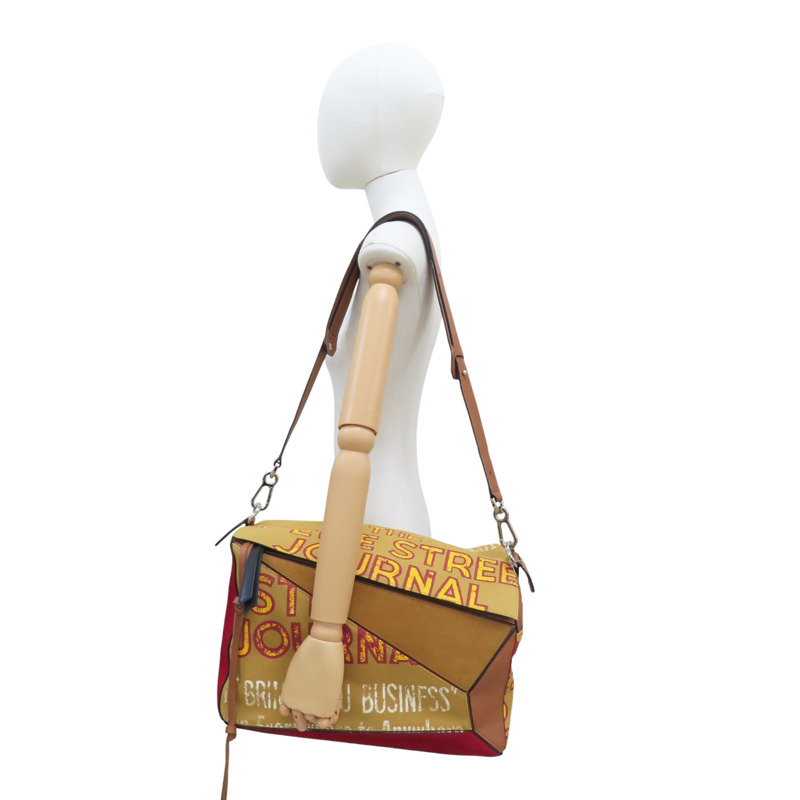 卡其色 帆布 Puzzle XL 肩背包【LOEWE 羅威】-8