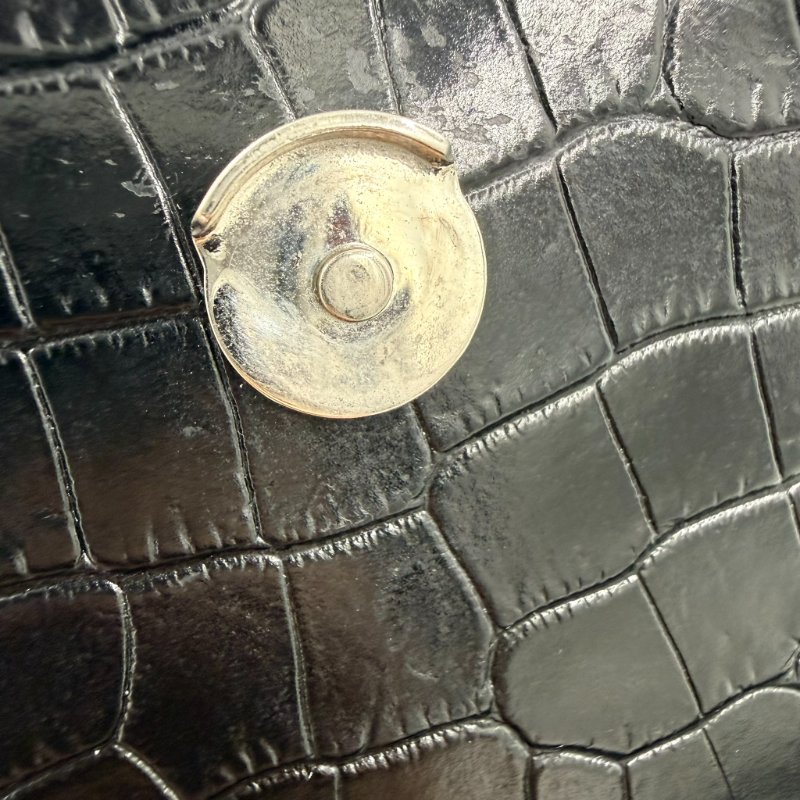 Saint Laurent - 黑色銀釦鱷魚壓紋SUNSET日落包╻中號-17