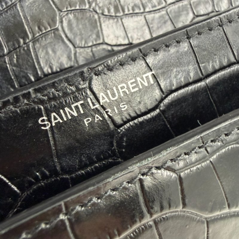 Saint Laurent - 黑色銀釦鱷魚壓紋SUNSET日落包╻中號-19