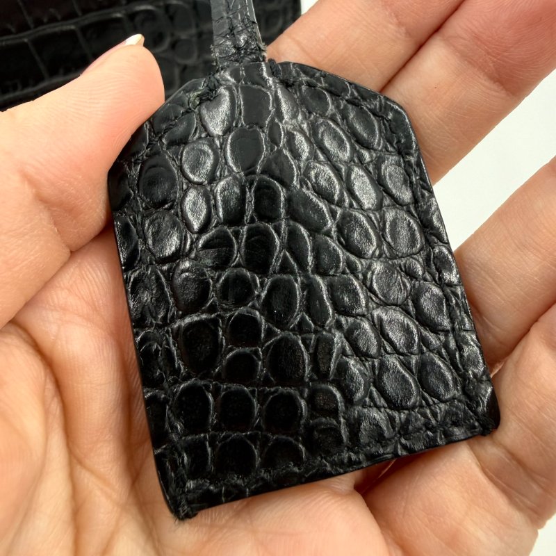 Saint Laurent - 黑色銀釦鱷魚壓紋SUNSET日落包╻中號-26