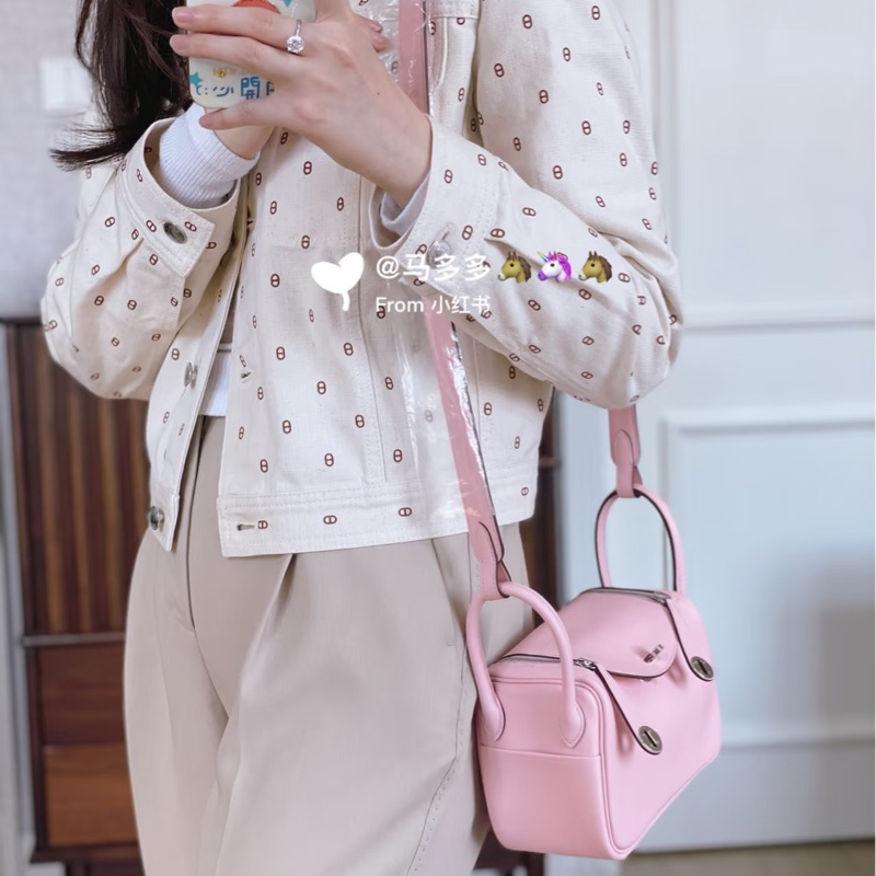 愛馬仕Hermes mini lindy櫻花粉-4