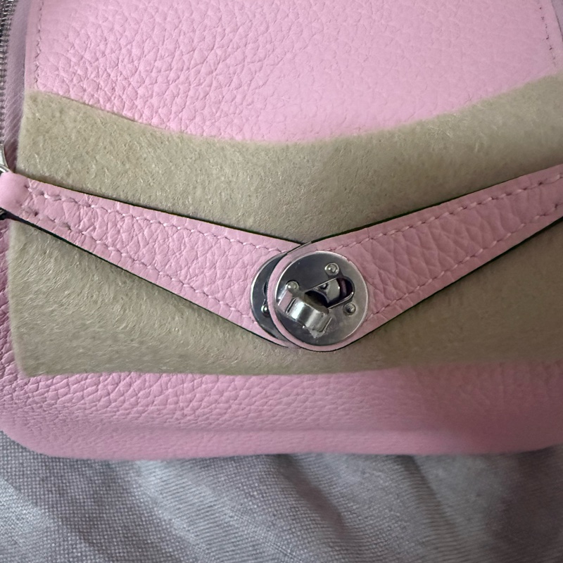 愛馬仕Hermes mini lindy櫻花粉-8