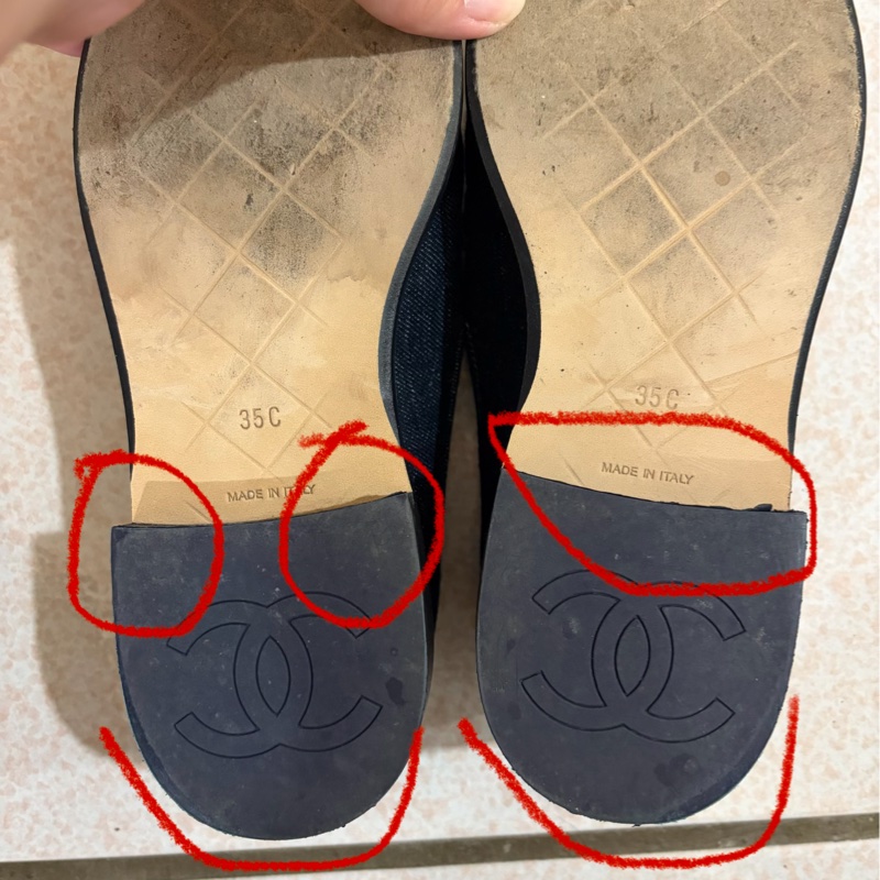 CHANEL 單寧銀釦雙C樂福鞋（size：35）-8