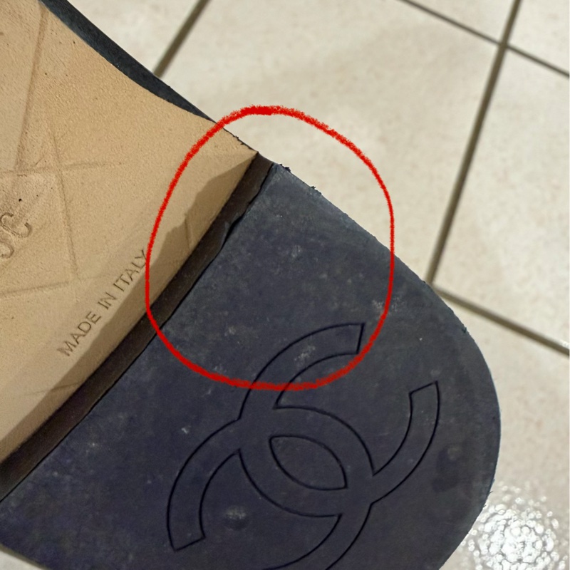 CHANEL 單寧銀釦雙C樂福鞋（size：35）-11