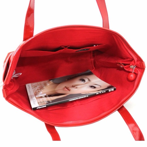 agnès b. 紅色金點點托特包｜大容量肩背包｜輕量防水材質｜日常通勤包-8