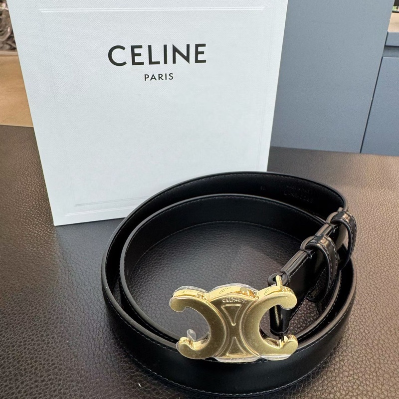 促銷品 CELINE黑金扣皮帶2.5CM CL0ZSF0202 #75 80 85-1