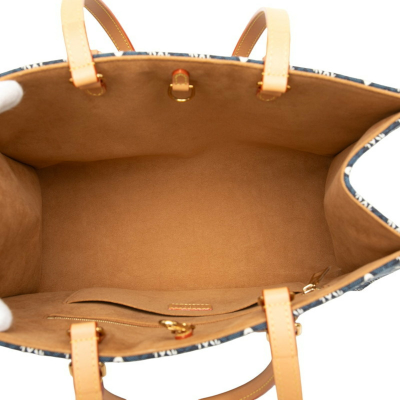 路易威登 Monogram Jacquard On-the-Go MM Since 1854 手提包 M57396 海軍藍帆布皮革女士 LOUIS VUITTON-3