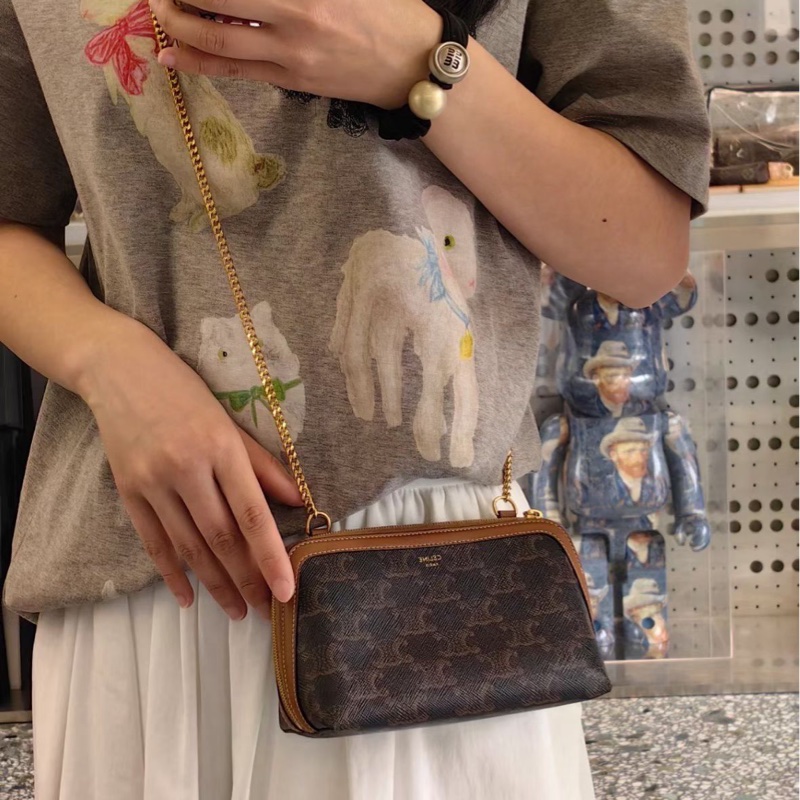 促銷品 Celine凱旋門老花迷你鏈條包-4