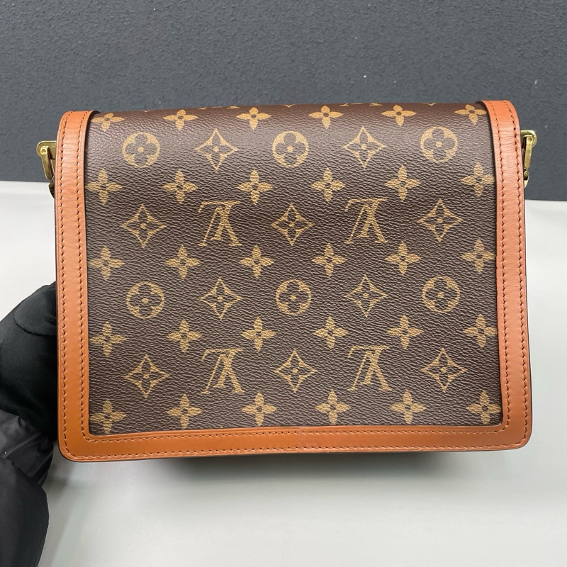 LV路易威登 老花拼色Dauphine達芙妮中號單肩斜挎包 芯片款，尺寸24*17*10cm-1