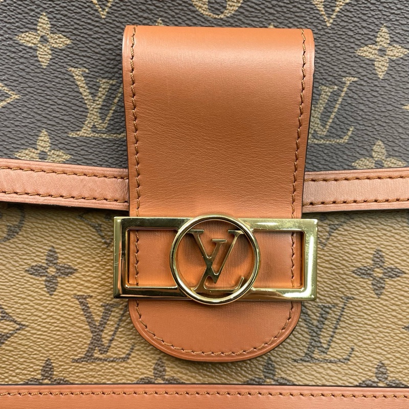 LV路易威登 老花拼色Dauphine達芙妮中號單肩斜挎包 芯片款，尺寸24*17*10cm-7