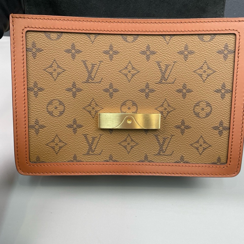 LV路易威登 老花拼色Dauphine達芙妮中號單肩斜挎包 芯片款，尺寸24*17*10cm-8