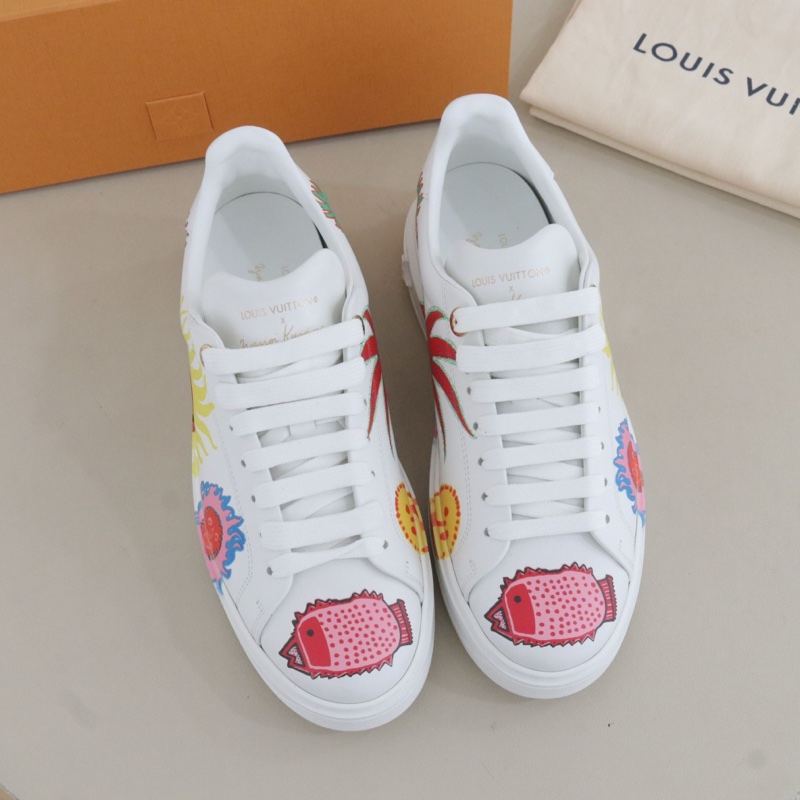 閒置新LouisVuitton路易威登草間彌生time out小白鞋女鞋，37.5碼，配件盒子防塵袋-1