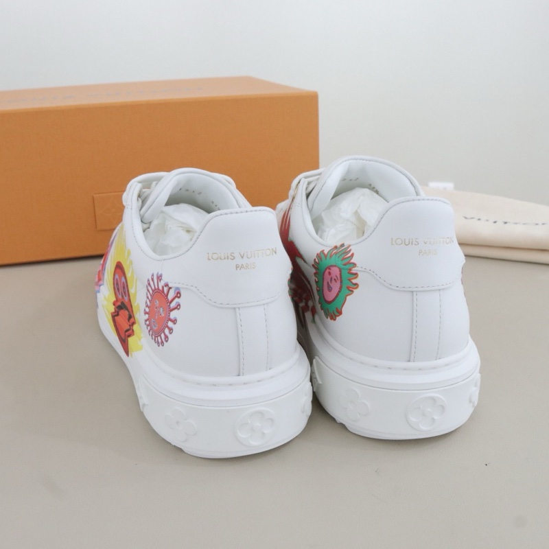 閒置新LouisVuitton路易威登草間彌生time out小白鞋女鞋，37.5碼，配件盒子防塵袋-2