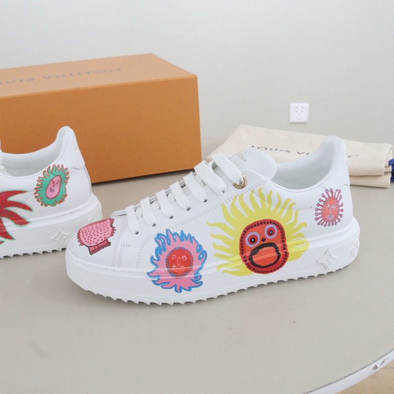 閒置新LouisVuitton路易威登草間彌生time out小白鞋女鞋，37.5碼，配件盒子防塵袋-4