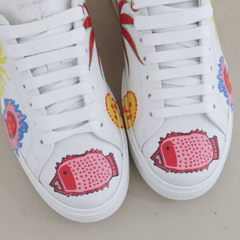 閒置新LouisVuitton路易威登草間彌生time out小白鞋女鞋，37.5碼，配件盒子防塵袋-5