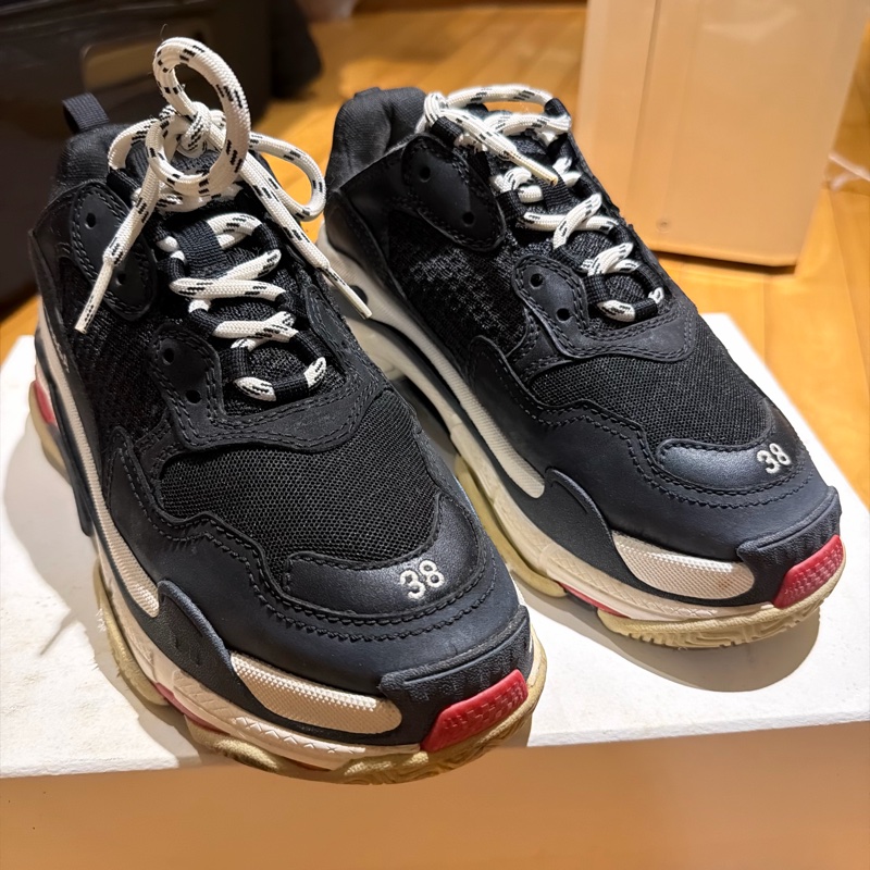 Balenciaga Triple S 黑色老爹鞋｜38｜經典配色經典厚底｜男女可穿｜正品｜潮流球鞋-7
