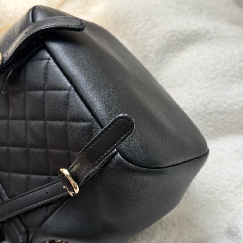 (台灣購證🇹🇼全配)Chanel 24A mini duma 黑色牛皮後背包✨最新晶片款-7