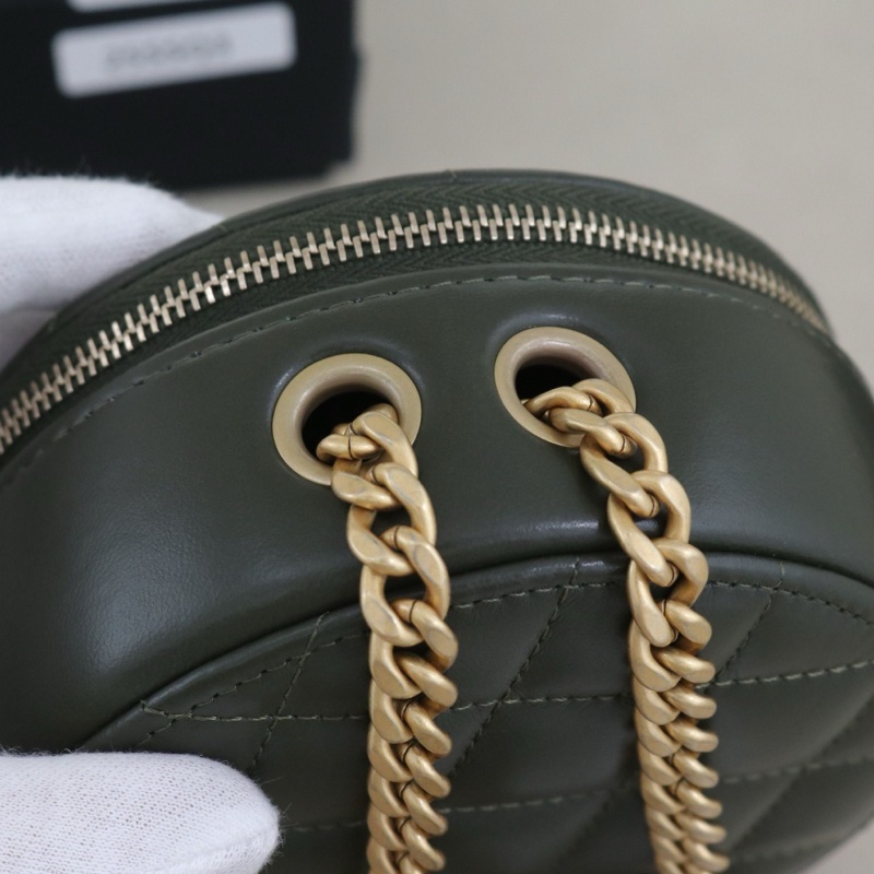 99.5新香奈兒菱格小圓餅包，鏈條可調節，尺寸12*12cm，配件防塵袋盒子-5