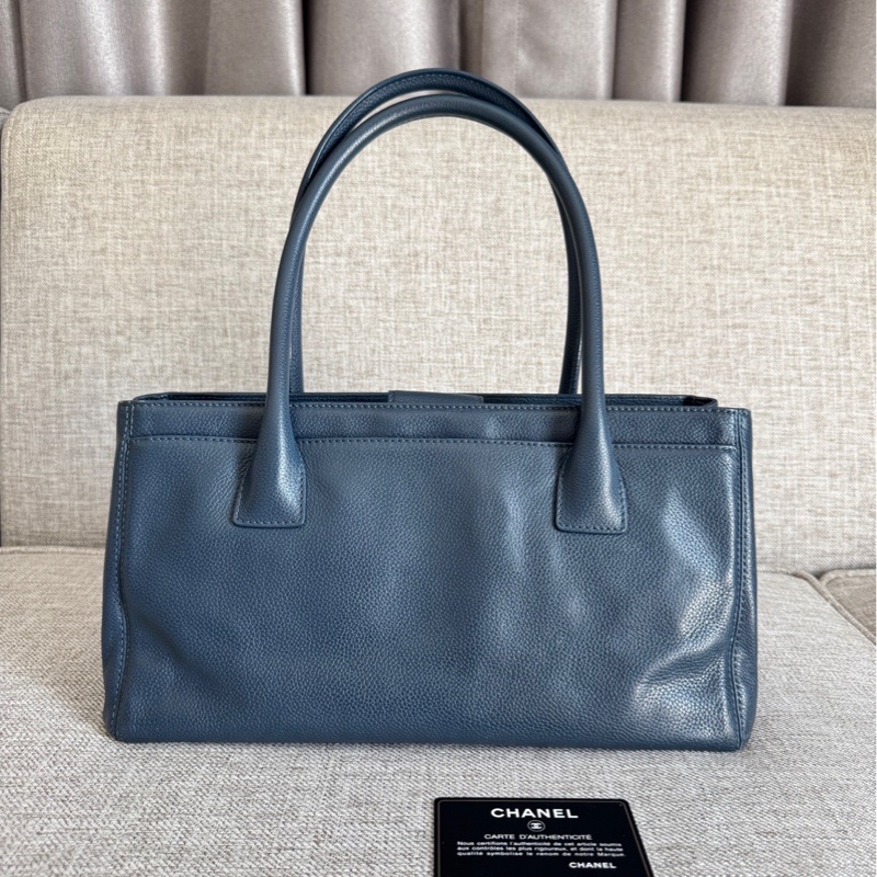 Chanel 香奈兒 中古 Cerf tote 小號 Small size 霧霾藍色-1
