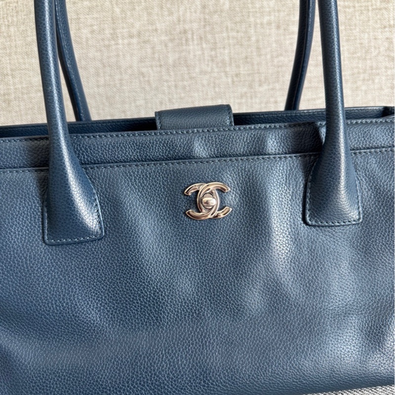 Chanel 香奈兒 中古 Cerf tote 小號 Small size 霧霾藍色-3