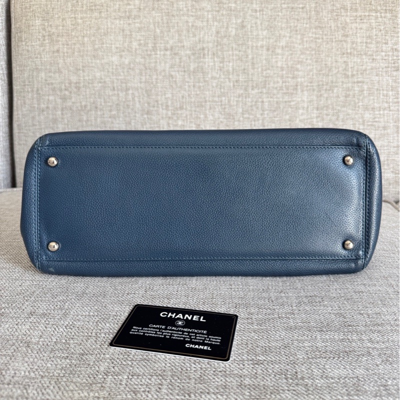 Chanel 香奈兒 中古 Cerf tote 小號 Small size 霧霾藍色-4