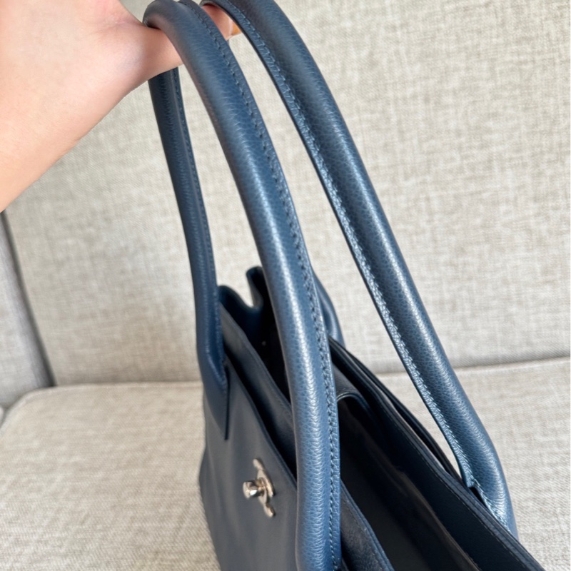 Chanel 香奈兒 中古 Cerf tote 小號 Small size 霧霾藍色-6
