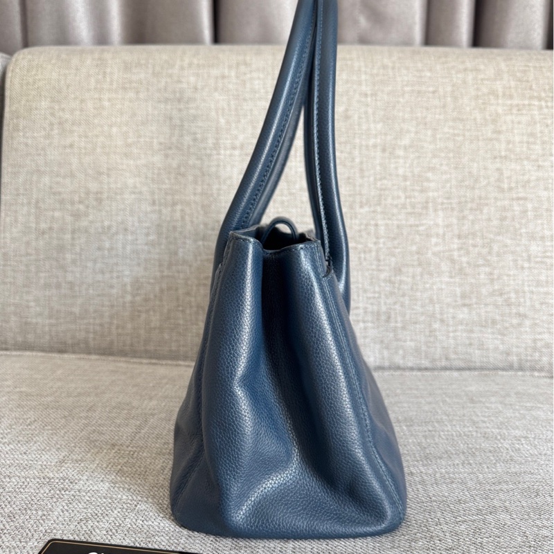 Chanel 香奈兒 中古 Cerf tote 小號 Small size 霧霾藍色-7