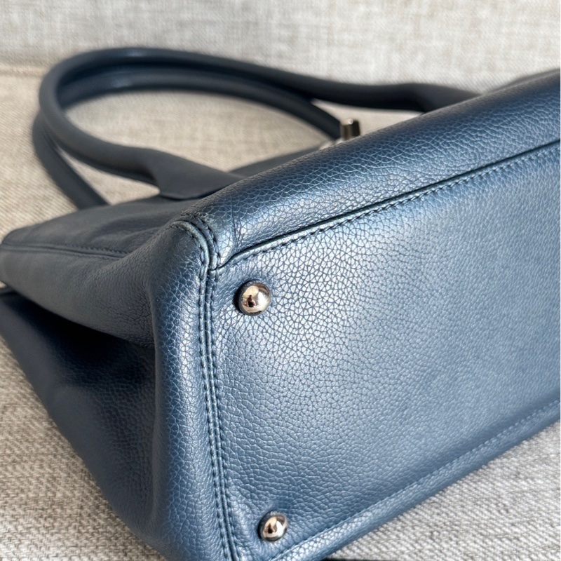 Chanel 香奈兒 中古 Cerf tote 小號 Small size 霧霾藍色-8