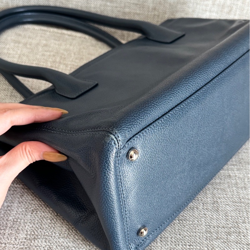 Chanel 香奈兒 中古 Cerf tote 小號 Small size 霧霾藍色-11