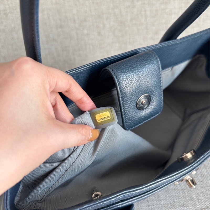 Chanel 香奈兒 中古 Cerf tote 小號 Small size 霧霾藍色-14